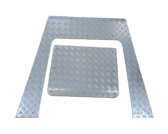 2MM LAND ROVER DEFENDER PUMA SILVER BONNET PROTECTOR  (C/SUNK & S/S FITTINGS) - DDS Metals - LRB127S